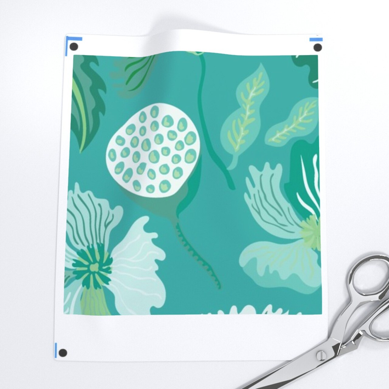 Modern Floral Monochrome Chintz Bright Green Jade Botanical Flowers Custom Printed Fabric by Spoonflower Various Fabrics by the Yard or Fat Quarter